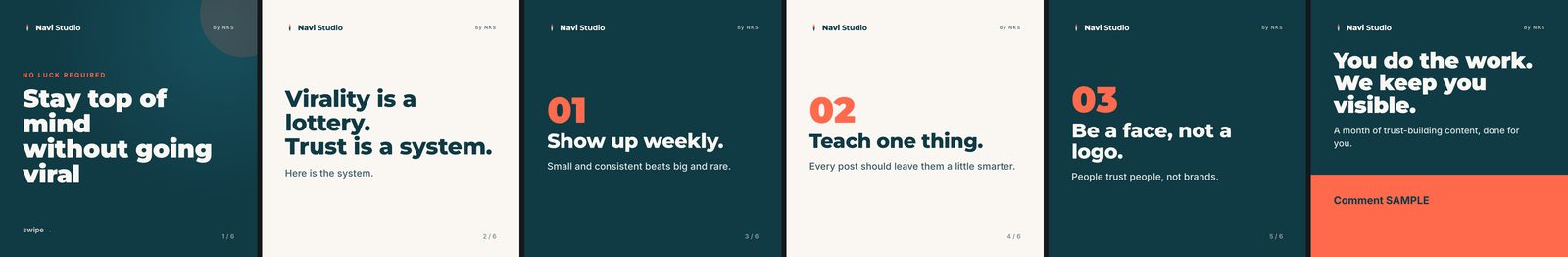 Sample carousel: staying top of mind