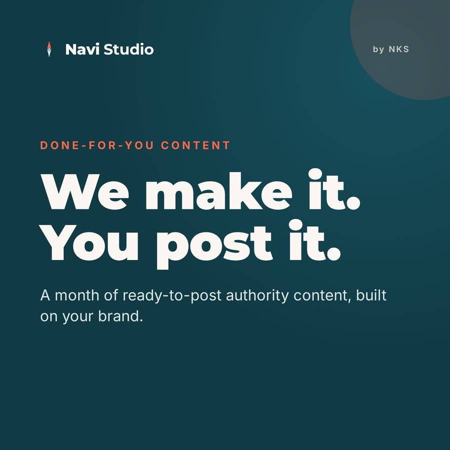 Sample post: We make it. You post it.