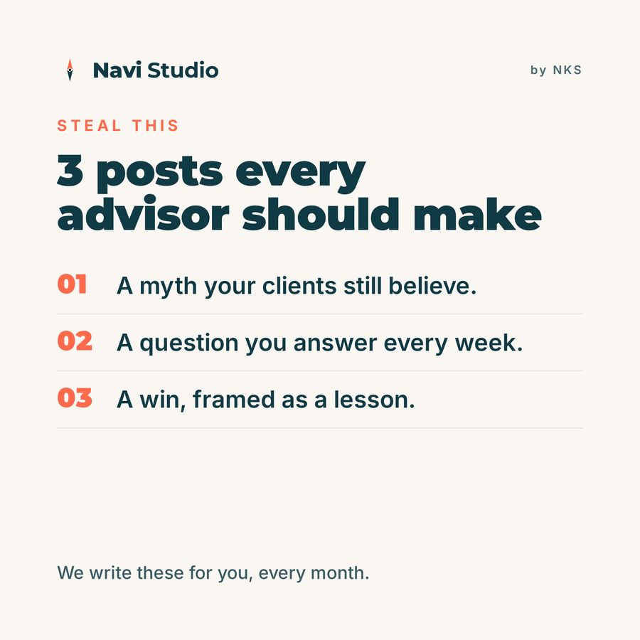 Sample post sharing a reusable content idea